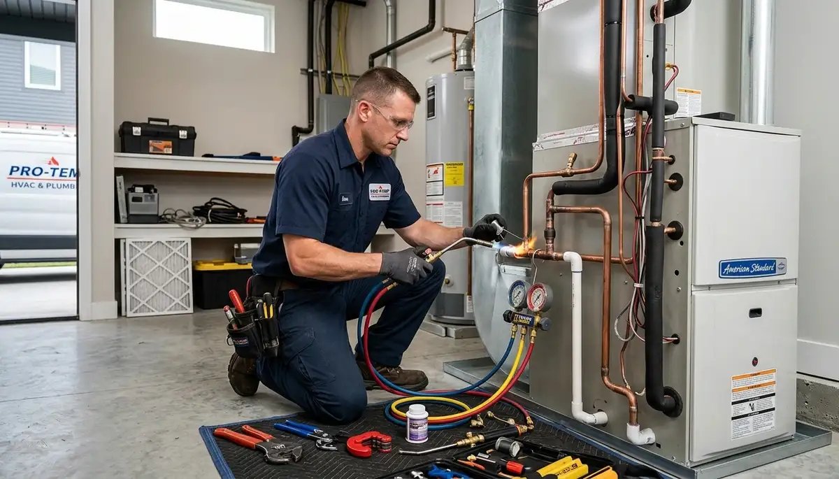 Professional plumber repairing pipes in Santa Rosa, CA for Five Star Cooling plumbing services